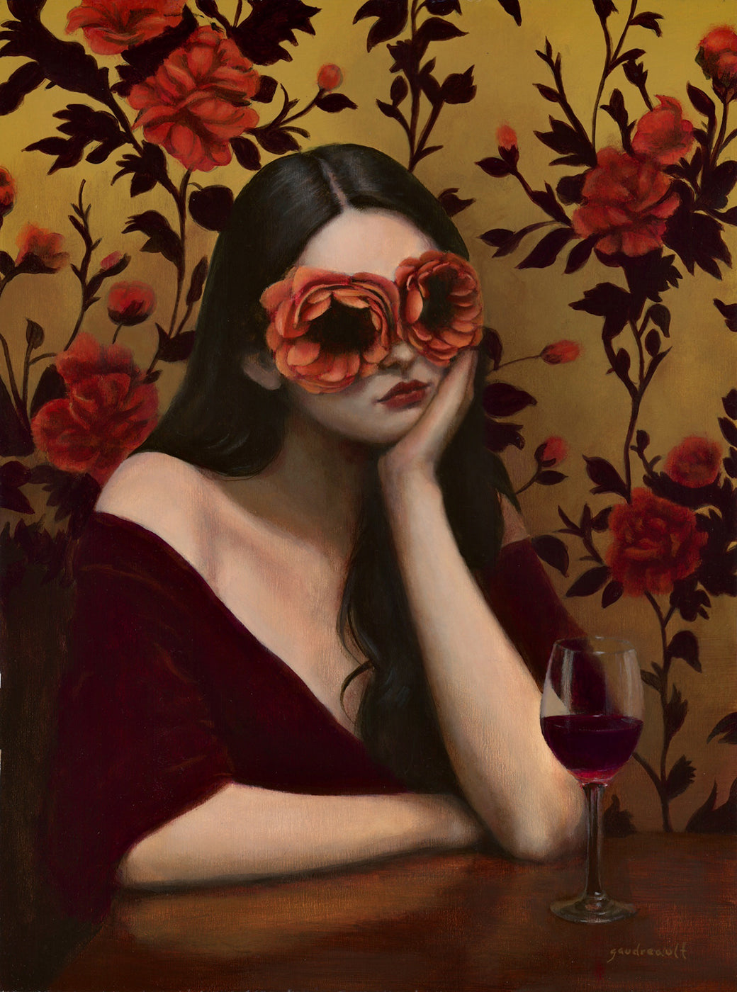 Caroline Gaudreault “La fille au vin rouge