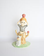Yasuhito Kawasaki  “Boy Sitting on Stump and Blue Bear”