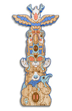 Dulk “Heritage" engraved hand-painted wooden totem - Blue